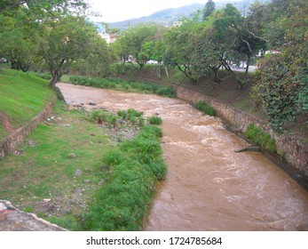           Cali, Colombia 10/1/2007 The Cali River In Cali During The Rain Season