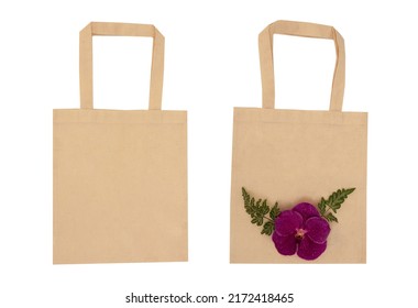 Calico Bag Isolated On White Background With Clipping Path.top View. 