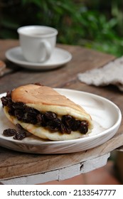 California Cake For Tea Time.  Sweet And Creamy With A Filling Filled With Raisins