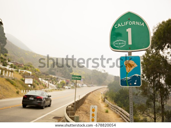 CALIFORNIA HIGHWAY 1 - June 2017: A sign along the
California Highway 1