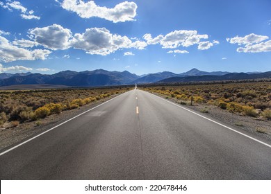 California highway 167 facing Sierra Nevada mountains