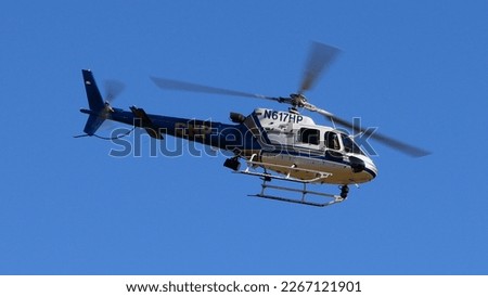 California Highway Patrol Helicopter Flying Above