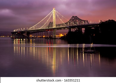 California New Bay Bridge In Morning Light