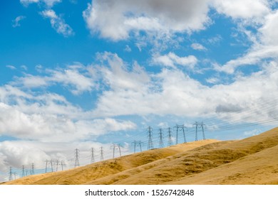 California Power Lines On A Hill