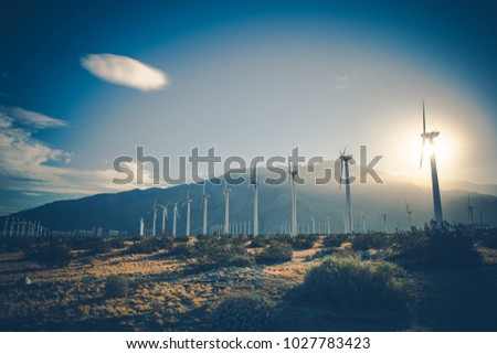 California Renewable Energy. Wind Energy Power Plant. Coachella Valley, United States of America.