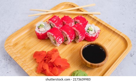 California Roll Isolated Close Up