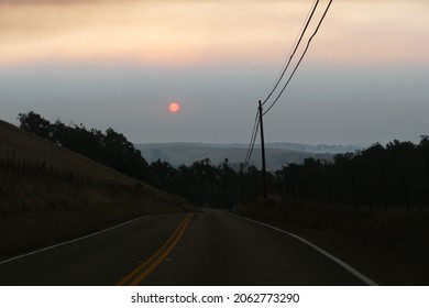 California Wildfire Ash Smoke Covering Landscape