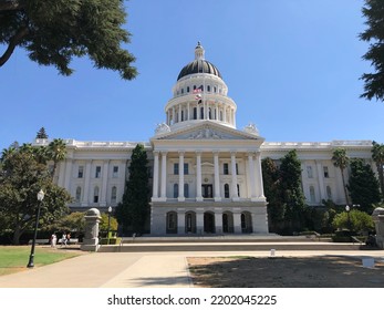 “Sacramento, California:September 14, 2022-Front View Of California State Capital Building”