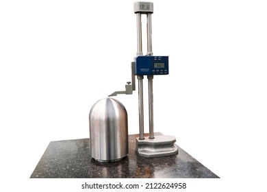 Caliper height gauge on surface plate and measure the product size on surface magnet, Tool for Inspection product in engineering lab, Digital system
