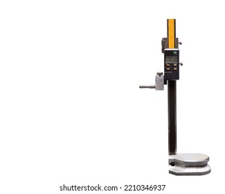 Caliper Height Gauge On Surface Plate And Measure The Product Size On Surface Magnet, Tool For Inspection Product In Engineering Lab, Digital System