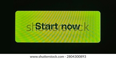 Call to action button displaying start now on a neon green background