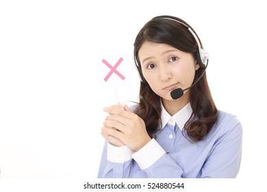 Call Center Operator With A No Sign