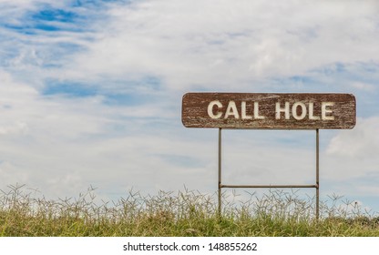 Call Hole Sign For Par 3 In Golf Course