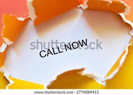 call now write on orange - yellow background 
