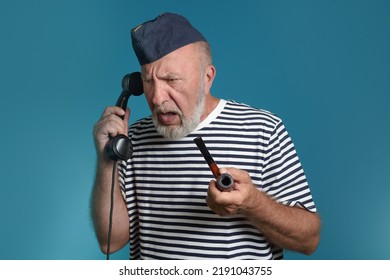 Call Out. All Hands On Deck. Old Sailor Orders On The Phone