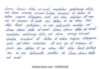 Calligraphic Handwritten Letter. Latin Text Lorem Ipsum. Handwriting. Manuscript. Script. Font. Lettering. Hand Written Text. Abstract Texture Background