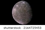 Callisto, second largest moon of Jupiter. Elements of this image were furnished by NASA.