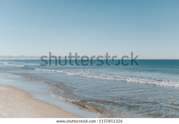 Calm Beach Soft Waves El Saler Stock Photo Edit Now 1155851326