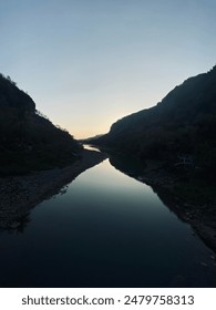 calm and deep river flow