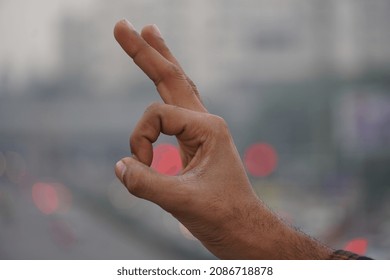 Calm Down Symbol Of Hand With A Beautiful Background