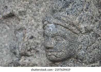 Calm Face Of A Statue On A Stone_Hindu Statue 