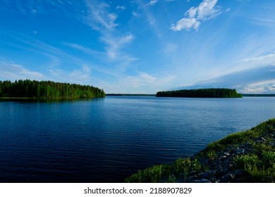 Calm Lake View In The Forest, Blue Sky