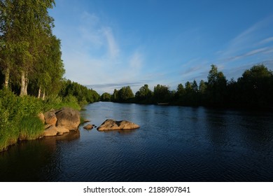 Calm Lake View In The Forest, Blue Sky