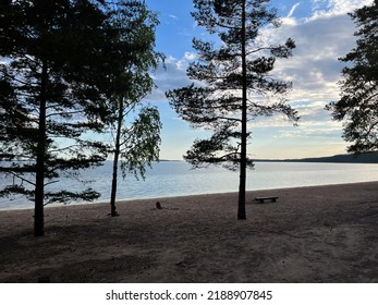 Calm Lake View In The Forest, Blue Sky