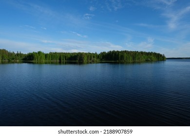 Calm Lake View In The Forest, Blue Sky