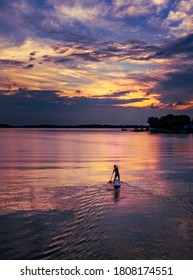 A Calm Night Paddle Boarding