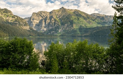 Calm Phelps Lake on a Summer Morning in Grand Teton National Park