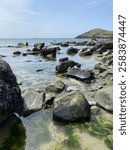 Calm rock pools and sea, Pembrokeshire 