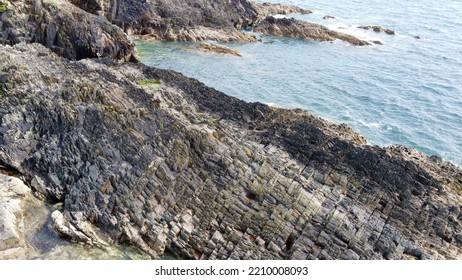 Calm Sea Surface And Shore. Coastal Landscape.