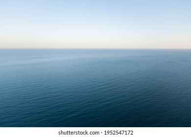 Calm Sea Texture Background With Small Wave, Aerial Drone Top Down Shot At Summer Morning View