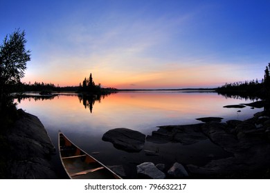 Calm Summer Day In Northern Saskatchewan. In The Churchill River System.