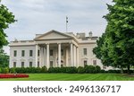 Calm view of White House in Washington DC - American political capital.