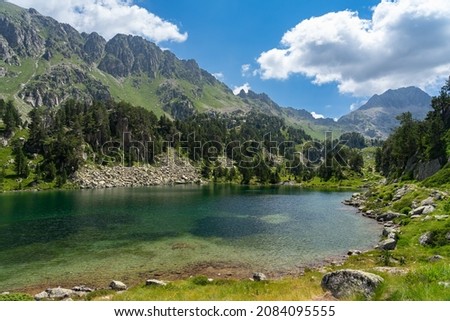 Calm water lake in the Catalan Pyrenees