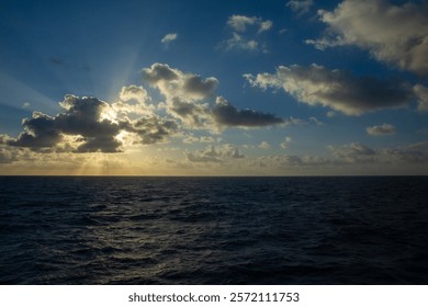Calming serene Sunrays and clouds