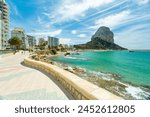 Calpe (Calp), Spain. Arenal-Bol Beach view and Ifac rock	