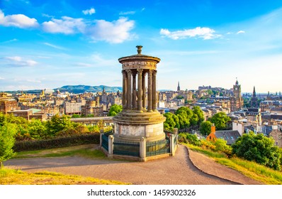 Calton Hill and Edinburgh city scenic view, Scotland travel photo - Powered by Shutterstock