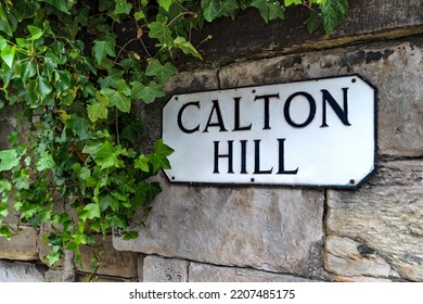 Calton Hill Road Sign In Edinburgh, Scotland.