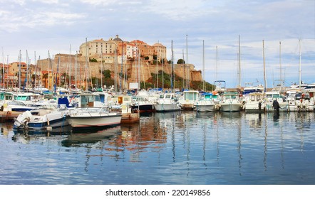 Calvi ,Corsica. View Of Marina With Old Citadel