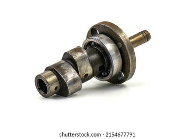 Cam Shaft For  Motorcycle On The White Background