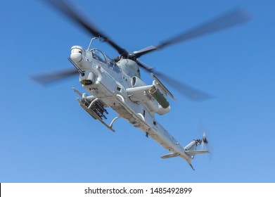 CAMARILLO AIRPORT, CA/USA - AUGUST 21, 2016:  Bell AH-1Z Viper Shown Departing From.