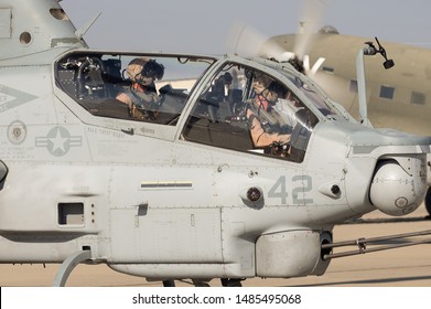 CAMARILLO AIRPORT, CA/USA - AUGUST 21, 2016:  Bell AH-1Z Viper Shown Taking Off.