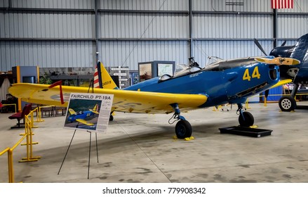 Camarillo, USA. Circa November 2009. Vintage Fairchild PT-19A Airplane At Display In Camarillo Airport.