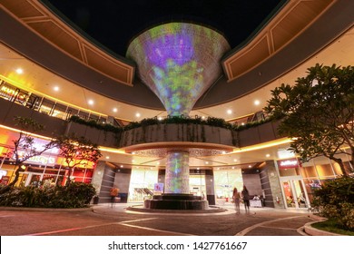 CAMARINES SUR / PHILIPPINES - JUNE 15, 2019: Tree Of Life, A 15-meter Digital Art Installation Featuring The Bicol Region’s Quintessential Taro Leaf At Its Center Located At Robinsons Place Naga