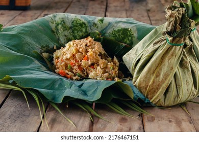 Cambodian Food Takeaway Wrapped In Eco-friendly Lotus Leaf Packaging