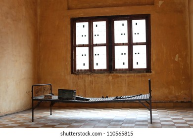 Cambodian Prison Room With Bed