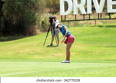 CAMBRERA-BELLO, EMMA - NOVEMBER 15: Pro Golfer Taking Long Put At Gary Player Charity Invitational Golf Tournament On November 15, 2015, Sun City, South Africa. 